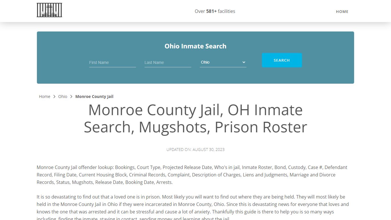 Monroe County Jail, OH Inmate Search, Mugshots, Prison Roster