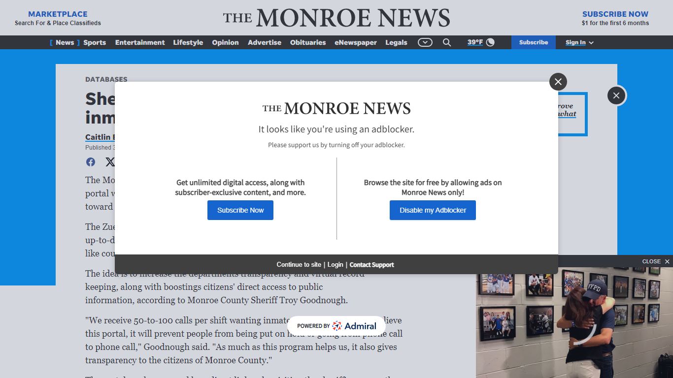 Sheriff's office launches new online inmate portal - Monroe News